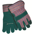 MCR Safety Green Color Leathr Palm W/Rubberizd Cuff