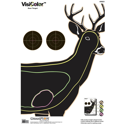Champion Targets Champion Targets 45823 Adhesive Visicolor Targets, Deer, 10 Pack