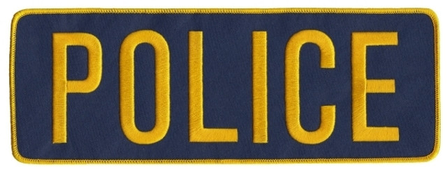 Hero's Pride POLICE Back Patch - Gold/Navy - 11''x4''