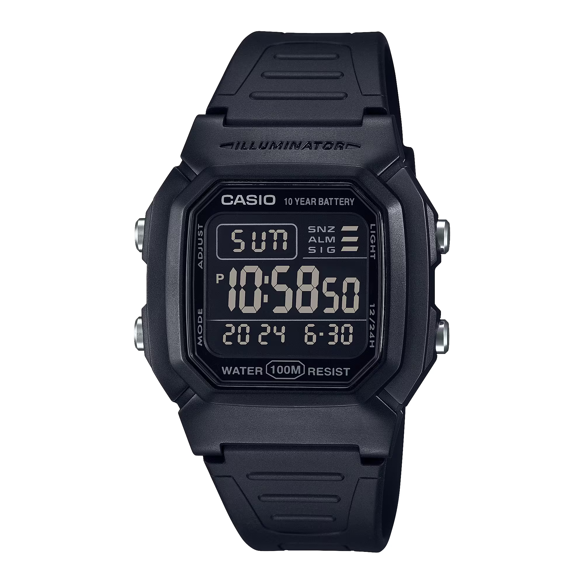 Casio Classic Digital Watch w/ Blackout Dial, Dual Time & 5 Alarms