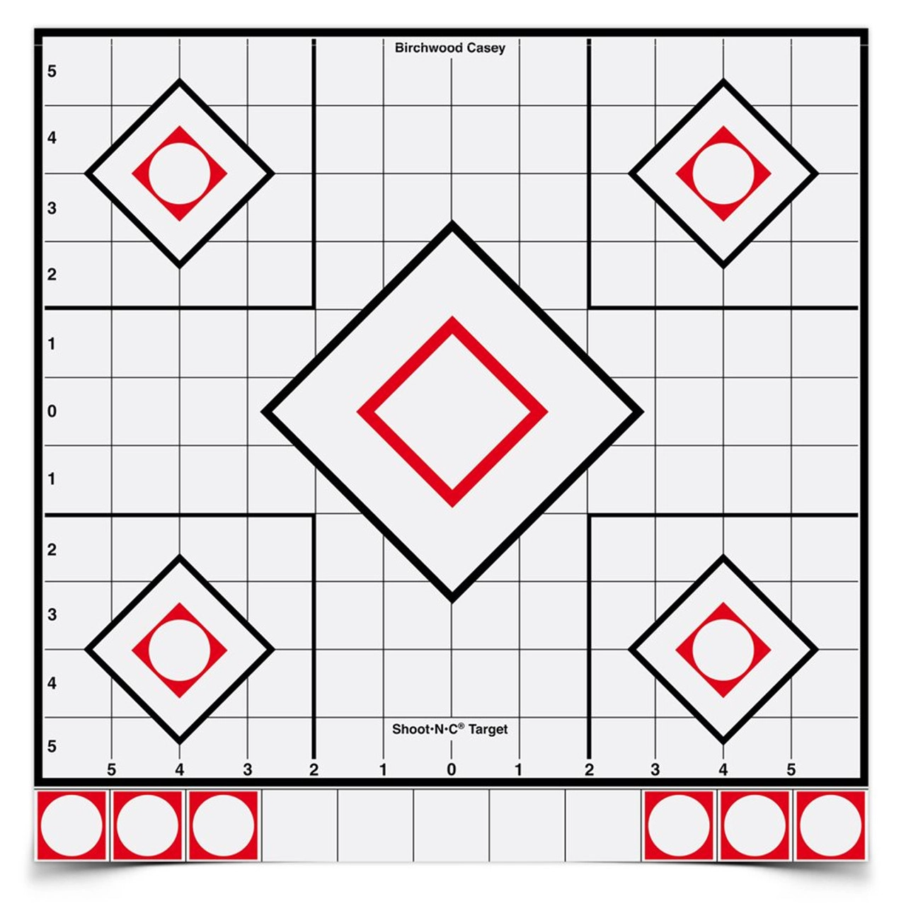 Birchwood Casey Shoot-N-C 12 Inch White / Black Sight-In, 5 Targets - 55 Pasters