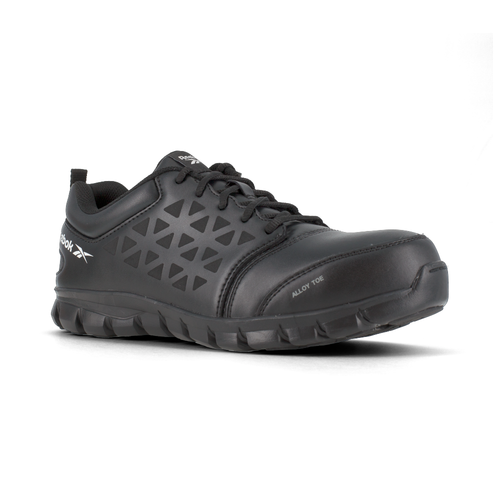 Reebok Sublite Cushion Work Athletic Shoe w/ Alloy Toe - Black Leather
