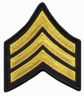 Hero's Pride Medium 3'' Gold/Black Sergeant Chevrons w/ Merrowed Border