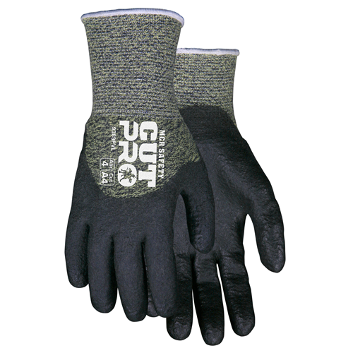 MCR Safety Kevlar/Stainless Steel Black 3/4 PVC Dip