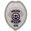 Hero's Pride POLICE OFFICER Badge Patch - Reflective Silver - 2.5''x3.5''