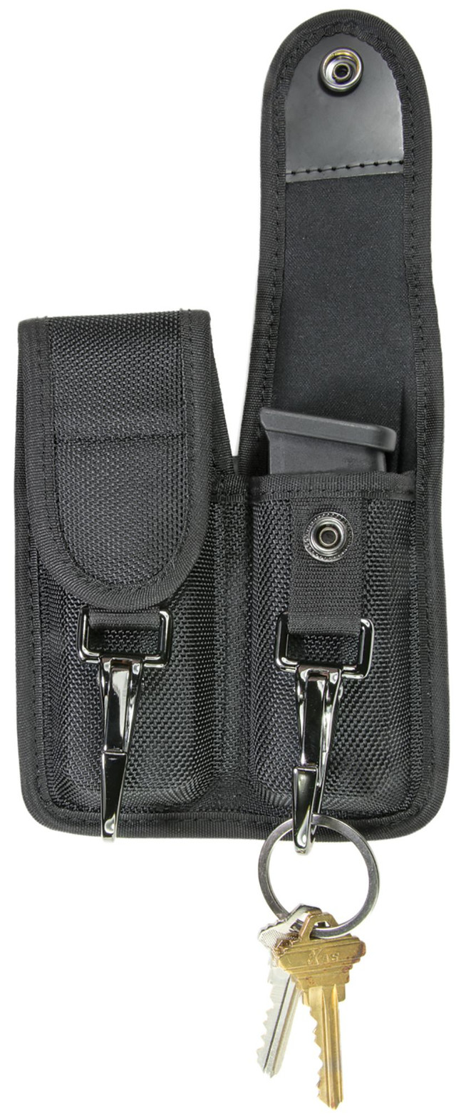Hero's Pride Ballistic Double Magazine Case w/ Metal Key Clips - Medium