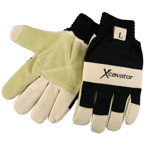 MCR Safety Grain Pig Dbl Palm Mining Glove KW