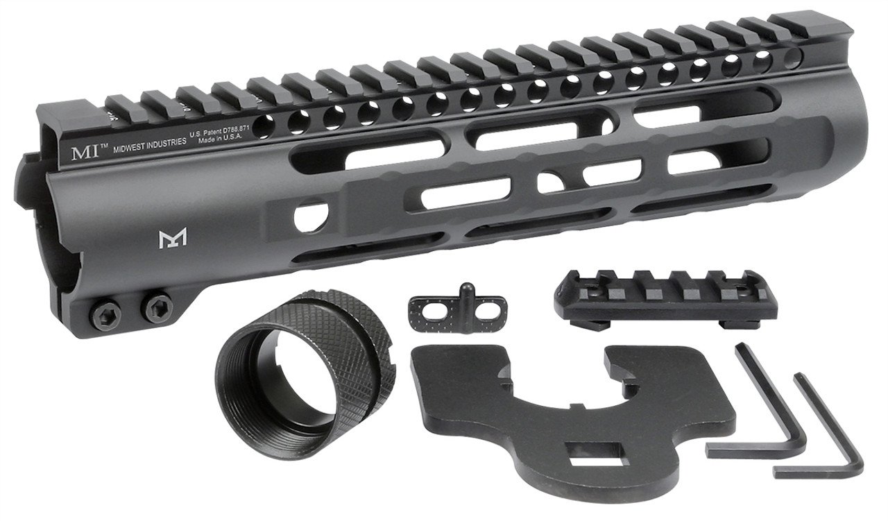 Midwest Industries Slim Line One Piece Free Float Handguard, M-LOK