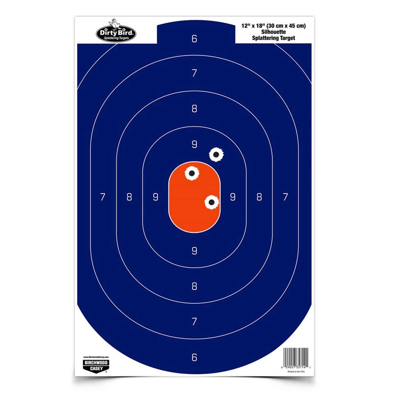 Birchwood Casey Dirty Bird 12 x 18 Blue / Orange Silhouette Target