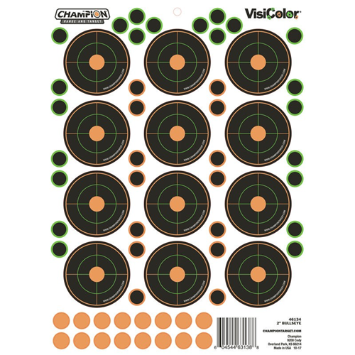 Champion Targets Champion Targets 46134 Adhesive Visicolor Targets, 2 Bullseye, 5 Pack