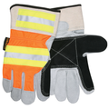 MCR Safety Reflective Lea Dbl. Palm, Orange, Large