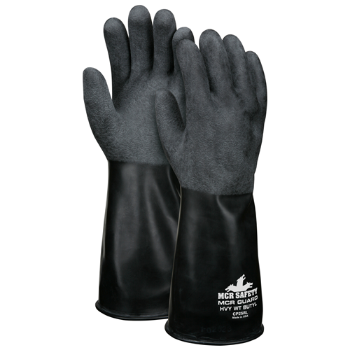 MCR Safety Unsupported Butyl Glove,14, Rough Fin