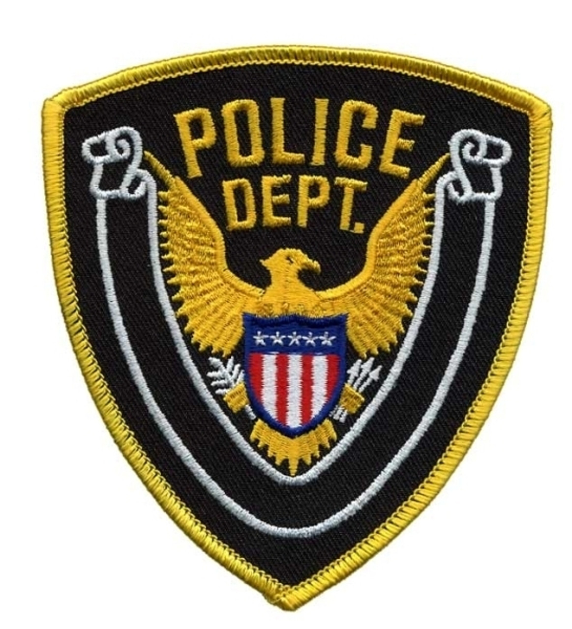 Hero's Pride POLICE DEPT Eagle w/ Blank Scroll - Gold/Midnight - 4''x4.375''