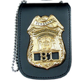 Perfect Fit Universal Badge & ID Holder w/ Chain & Pocket - 2.50''x3.25''