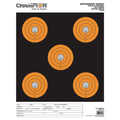 Champion Targets Champion Targets 45555 Shot Keeper 5 Bullseye 100 Yard Pistol/Rifle Targets, Orange, Large, 12 Pack