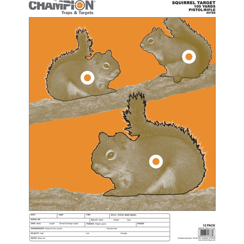 Champion Targets Champion Targets 45788 Animal 14 x 18 Targets, Squirrel Large, 12 Pack