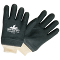 MCR Safety Black Sandy PVC Knit Wrist Interlock