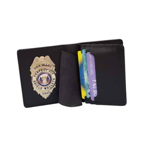Perfect Fit Duty Leather Book Style Case w/ Double ID & CC Slots - 3.38''x5.38''