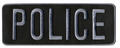 Hero's Pride POLICE Back Patch - Gray/Black - 11''x4''