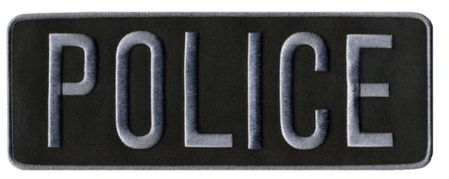 Hero's Pride POLICE Back Patch - Gray/Black - 11''x4''