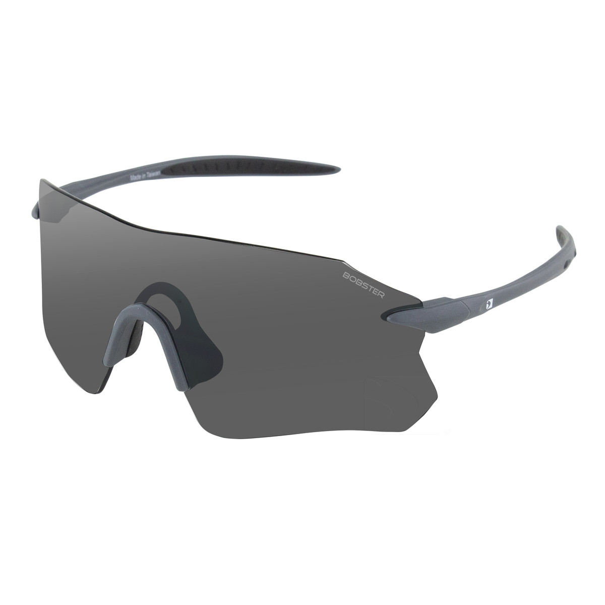 Bobster Aero Sunglasses - Matte Gray Frame w/ Smoke Silver Mirror Lens