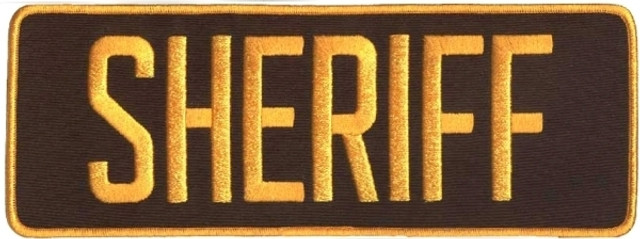 Hero's Pride SHERIFF Back Patch - Gold/Brown - 11''x4''
