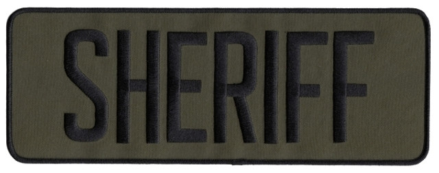 Hero's Pride SHERIFF Back Patch - Black/Olive Drab - 11''x4''