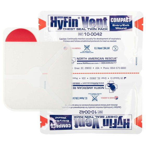 North American Rescue HyFin Vent Compact Chest Seal - Twin Pack