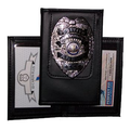 Perfect Fit Dress Leather Double ID Case w/ Badge Flap - 3.00''x5.00''