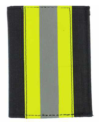Perfect Fit Firefighter Black Matrix Badge & ID Case w/ Yellow Tape - 2.75''x3.50''