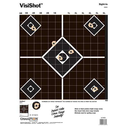 Champion Targets Champion Targets 45804 Visishot Sight-In Targets (10 Pack)