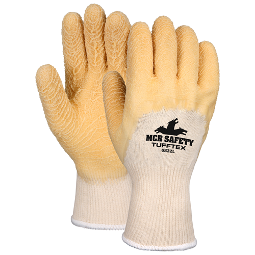 MCR Safety String Knit Liner, Rubber, Crinkle, 13Ga