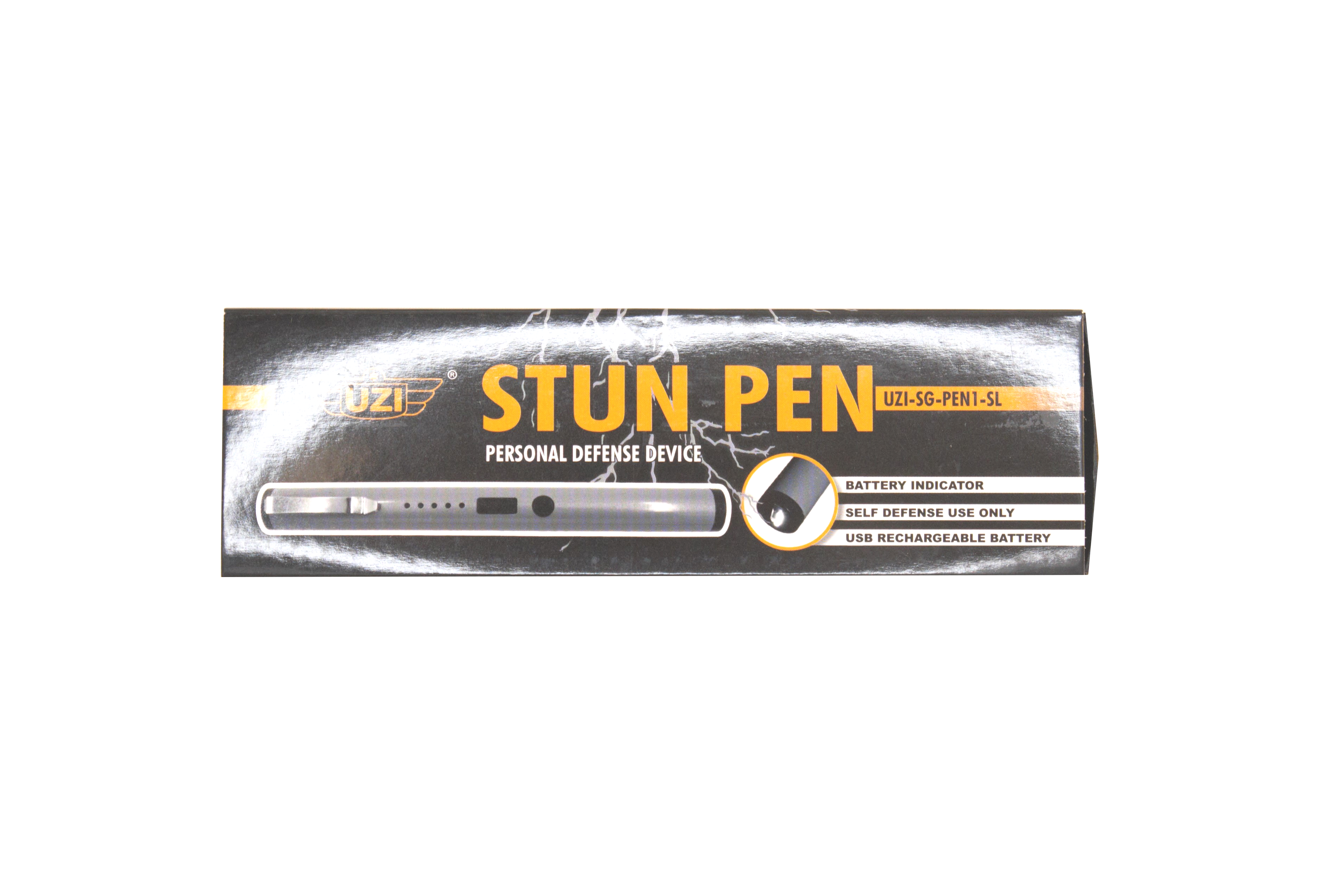 UZI Defense Stun Pen w/ Clip - Silver