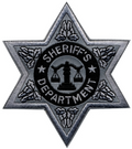 Hero's Pride SHERIFF DEPT Reflective 6-Point Star Badge Patch - Silver - 3.5''x3.5''