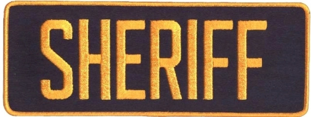 Hero's Pride SHERIFF Back Patch - Gold/Navy - 11''x4''