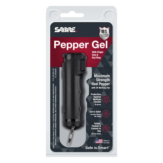 Sabre Pepper Gel with Fast Flip Top Safety and Snap-Clip Keychain