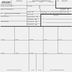 Sirchie Applicant Record Cards 8x8 - Set of 1000