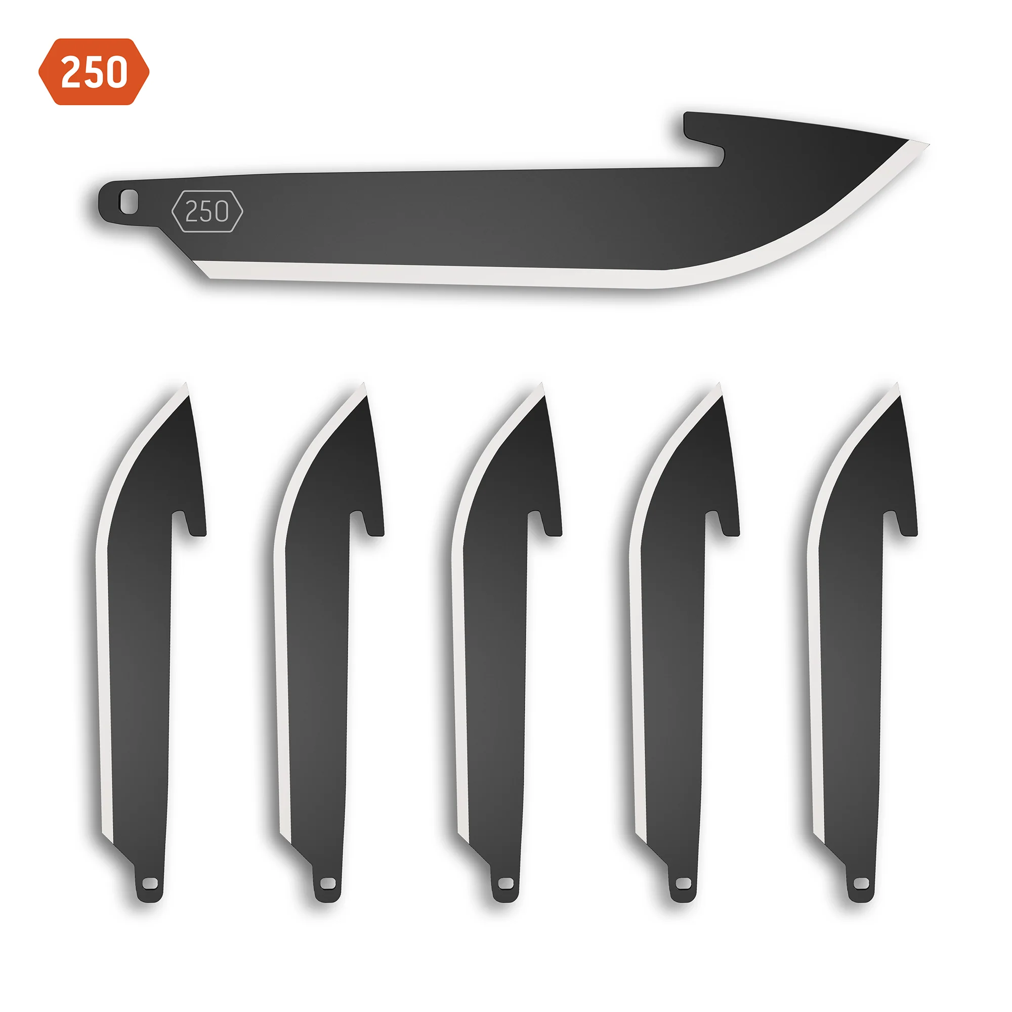 Outdoor Edge 2.5 DROP-POINT BLADE PACK (Black, 6 Blades)