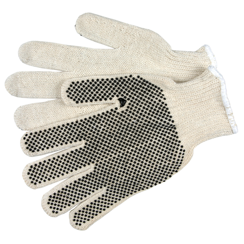 MCR Safety Hvy 100% Cotton, Nat'l 1-Side Dot