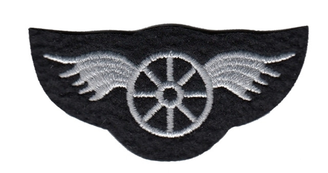 Hero's Pride Wheel w/ Wings Patch - 2 3/4'' x 1 1/4''