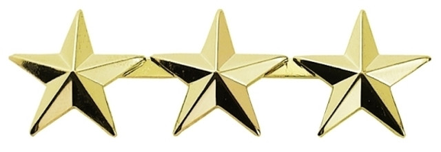 Hero's Pride 3 Star Pin 1/2'' High - Pair