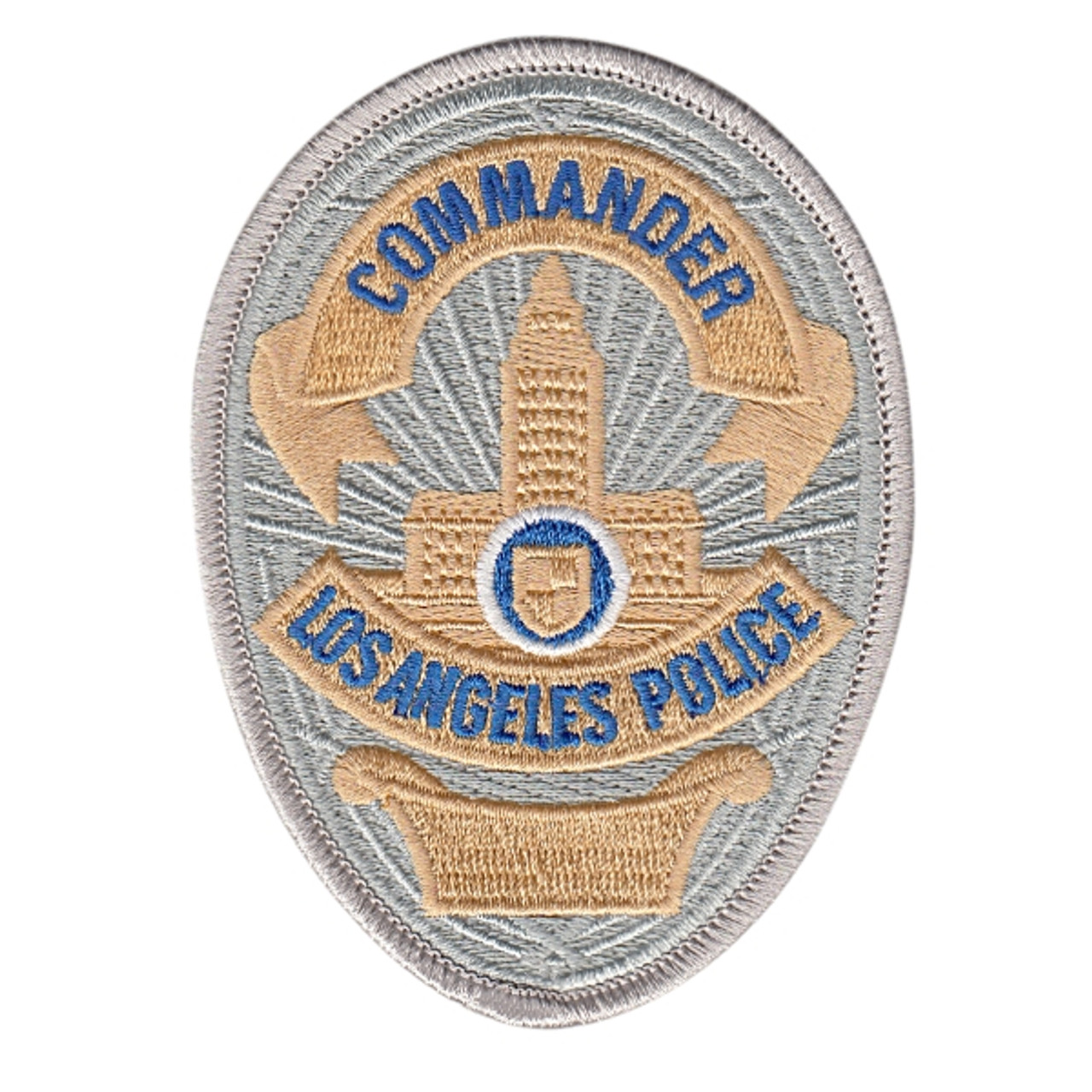 Hero's Pride LAPD COMMANDER Badge Patch 2 11/16''x3 5/8'' - Pair