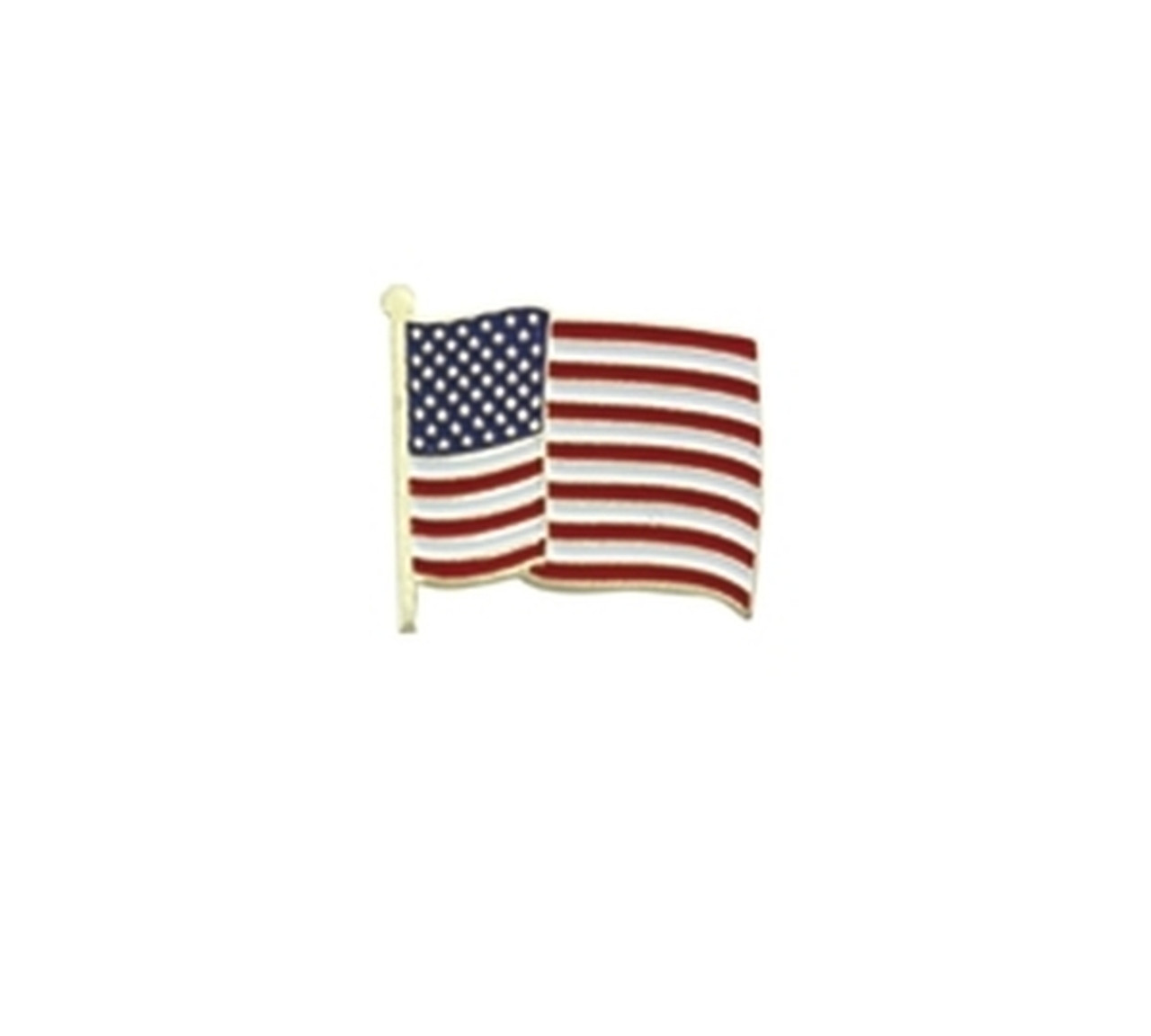 Hero's Pride American Wavy Flag Pin - 7/8''x3/4''