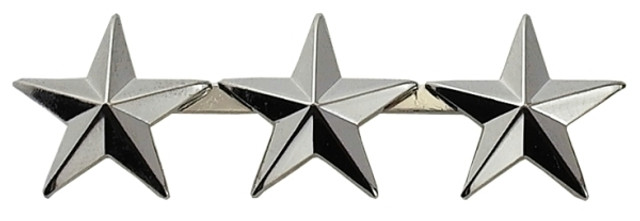 Hero's Pride 3 Star Pin 1/2' High - Pair