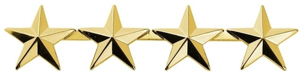Hero's Pride 4 Star Pin 1/2'' High - Pair