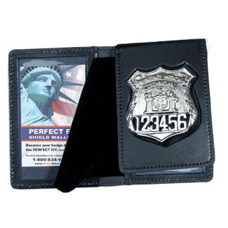 Perfect Fit Duty Leather Flip Out Badge & Double ID Case - 3.25''x4.75''