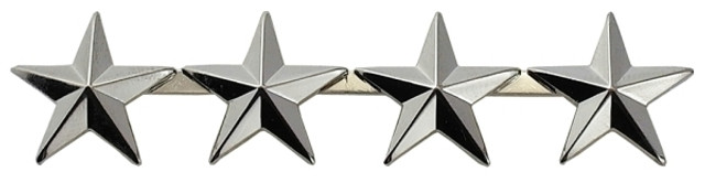Hero's Pride 4 Star Pin 1/2'' High - Pair