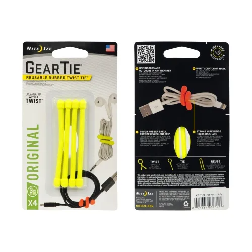 Nite-Ize Gear Tie Reusable Rubber Twist Tie