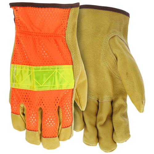 MCR Safety Org Hi Vis Mesh Refl Back Pig Grain Palm