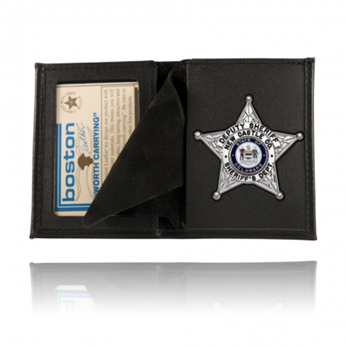 Boston Leather Book Style Badge Wallet